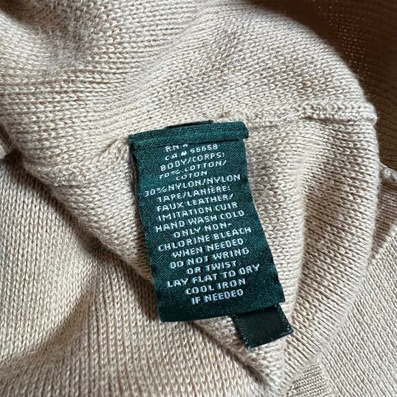Lauren Ralph Lauren Asymmetrical Zip Up Knit Jacket Size Medium Neutral Classic - Picture 7 of 10